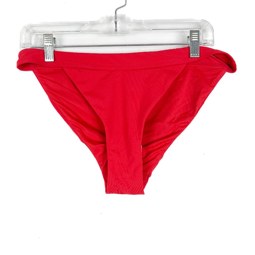 NWT Andie Swim The Banded Cheeky Flat Bottom Bikini Cherry Red Size Large L NEW - Picture 2 of 11
